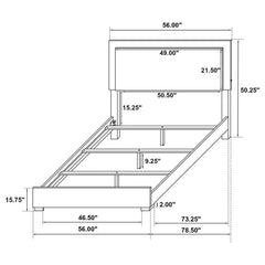 Marceline Wood Full LED Panel Bed Black - 222831F