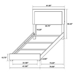 Marceline Wood Twin LED Panel Bed White - 222931T