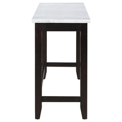 Toby Rectangular Marble Top Counter Height Table Espresso and White - 115528