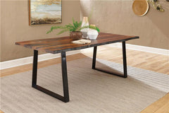 Ditman Live Edge Dining Table Grey Sheesham and Black - 110181