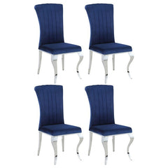 Betty Upholstered Side Chairs Ink Blue and Chrome (Set of 4) - 105077
