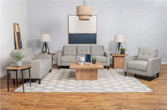 Bowen Upholstered Track Arm Tufted Accent Chair Beige - 506787