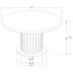 Sherry 5-piece Round Dining Set with Grey Fabric Chairs - 115490-S5G
