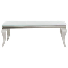 Carone Rectangular Glass Top Coffee Table White and Chrome - 707768