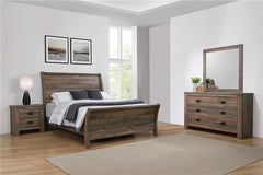 Frederick 4-piece Eastern King Bedroom Set Weathered Oak - 222961KE-S4