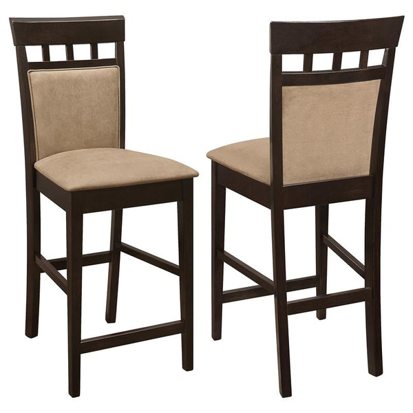 Gabriel Upholstered Counter Height Stools Cappuccino and Beige (Set of 2) - 100219