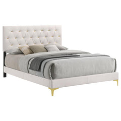 Kendall Upholstered California King Panel Bed White - 224401KW