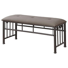 Livingston Microfiber Upholstered Bench Brown and Bronze - 301396
