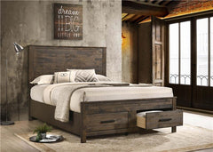 Woodmont California King Storage Bed Rustic Golden Brown - 222631KW