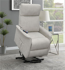 Herrera Upholstered Power Lift Massage Chair Beige - 609407P