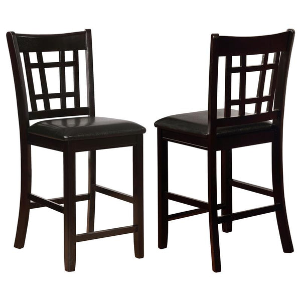 Lavon Upholstered Counter Height Stools Black and Espresso (Set of 2) - 102889