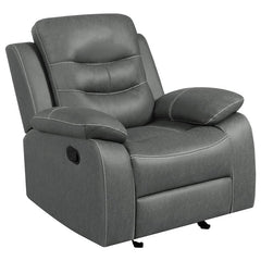 Nova Upholstered Padded Arm Glider Recliner Dark Grey - 602533