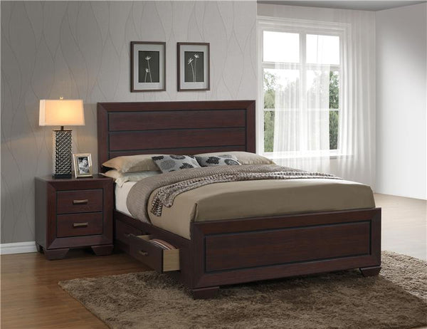 Kauffman Wood California King Storage Panel Bed Dark Cocoa - 204390KW
