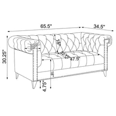 Bleker Upholstered Tuxedo Arm Tufted Loveseat Blue - 509482