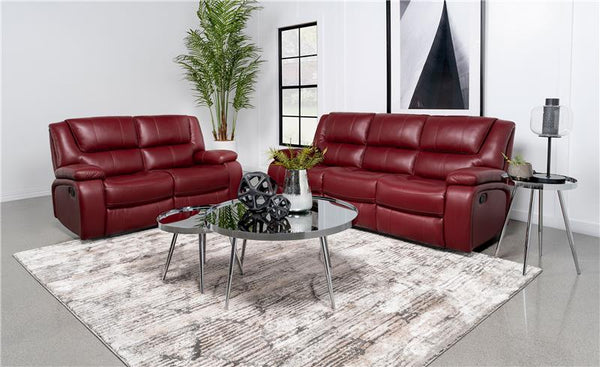 Camila 2-piece Upholstered Reclining Sofa Set Red - 610241-S2