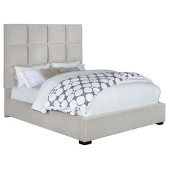 Panes Upholstered Queen Panel Bed Beige - 315850Q