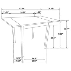Kelso Rectangular Dining Table with Drop Leaf Cappuccino - 190821