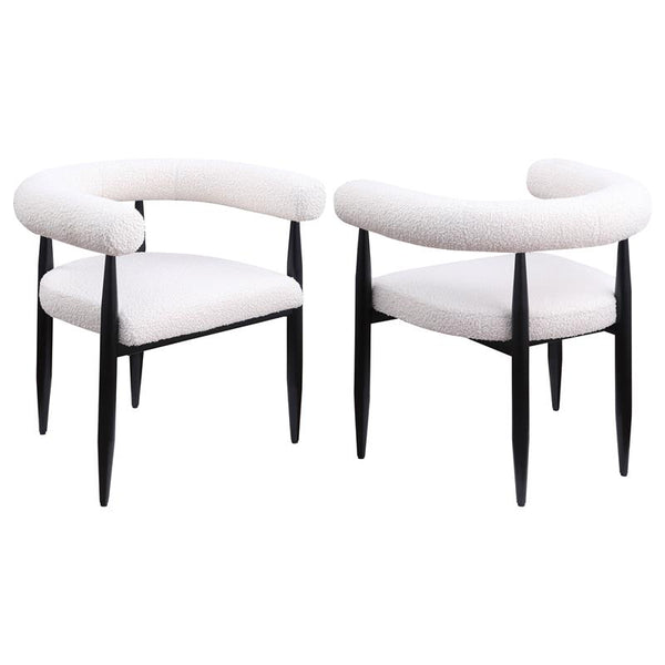 Camden Boucle Upholstered Dining Side Chair Cream (Set of 2) - 105782