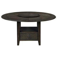 Twyla Round Dining Table with Removable Lazy Susan Dark Cocoa - 115101