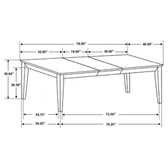 Louise Rectangular Dining Table with Extension Leaf Black - 101561