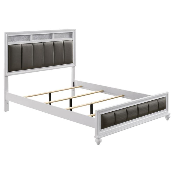 Barzini Wood Eastern King Panel Bed White - 205891KE