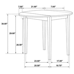 Bucknell 3-piece Dining Set with Drop Leaf Natural and Tan - 130006