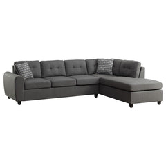 Stonenesse Sectional Sofa with Storage Ottoman Set Grey - 500413-S2