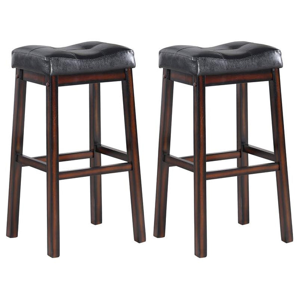 Donald Upholstered Bar Stools Black and Cappuccino (Set of 2) - 120520