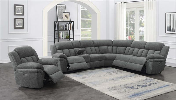 Bahrain 6-piece Modular Power Reclining Sectional Charcoal - 609540P