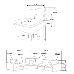Lakeview 6-piece Upholstered Modular Sectional Sofa Ivory - 551461-SETA