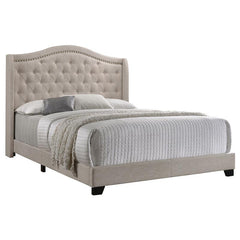 Sonoma Upholstered Eastern King Wingback Bed Beige - 310073KE