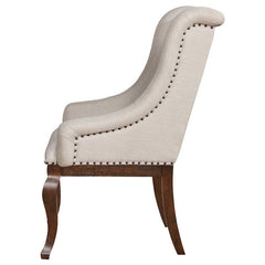 Brockway Tufted Arm Chairs Cream and Antique Java (Set of 2) - 110313
