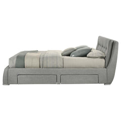 Fenbrook Upholstered Eastern King Storage Panel Bed Grey - 300523KE