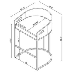 Thermosolis Acrylic Back Counter Height Stools Grey and Chrome (Set of 2) - 183405