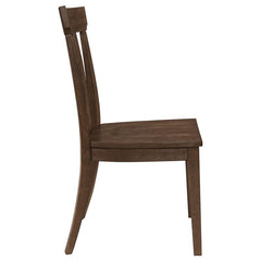 Reynolds Slat Back Dining Side Chair Brown Oak (Set of 2) - 107592