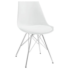 Juniper Armless Dining Chairs White and Chrome (Set of 2) - 102792