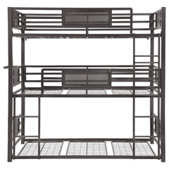 Rogen Metal Twin Triple Bunk Bed Dark Bronze - 460394T