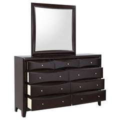 Phoenix 9-drawer Dresser with Mirror Deep Cappuccino - 200413M