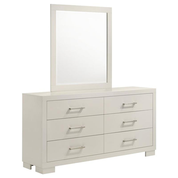 Jessica 6-drawer Dresser with Mirror White - 202993M
