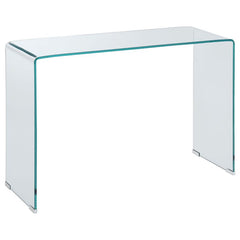 Ripley Tempered Bent Glass Entryway Console Table Clear - 705329