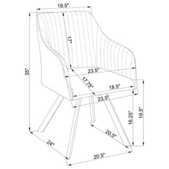 Arika Channeled Back Swivel Dining Chair Green - 193372GRN