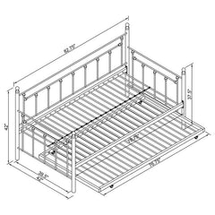 Nocus Metal Twin Daybed with Trundle Gunmetal - 306057
