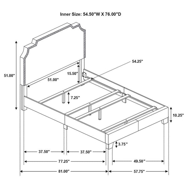 Tamarac Upholstered Full Panel Bed Beige - 310061F
