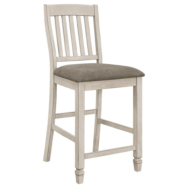Sarasota Slat Back Counter Height Chairs Grey and Rustic Cream (Set of 2) - 192819