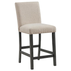 Alba Boucle Upholstered Counter Height Dining Chair Beige and Charcoal Grey (Set of 2) - 123129