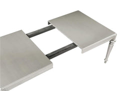 Bling Game Rectangular Dining Table with Leaf Metallic Platinum - 106471