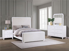 Anastasia 4-piece Eastern King Bedroom Set Pearl White - 224751KE-S4