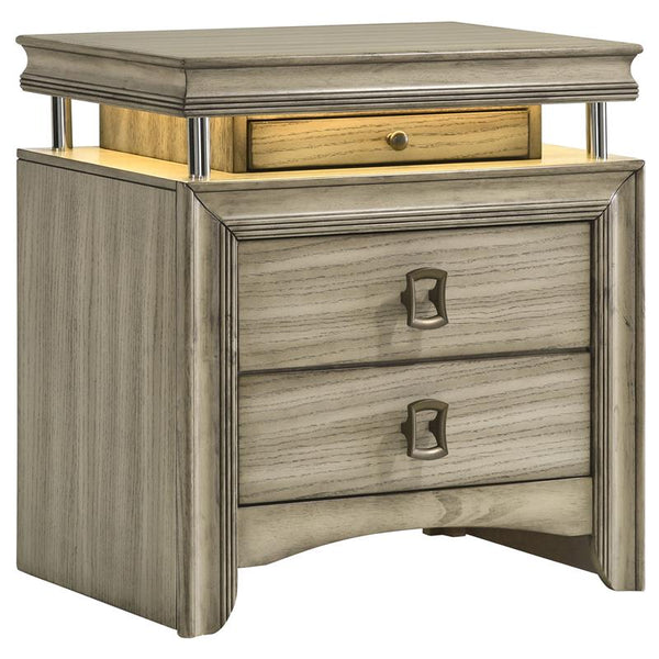 Giselle 3-drawer Nightstand Rustic Beige - 224392