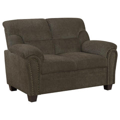 Clementine 2-piece Upholstered Padded Arm Sofa Set Brown - 506571-S2