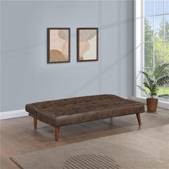 Jenson Upholstered Tufted Convertible Sofa Bed Dark Coffee - 360237